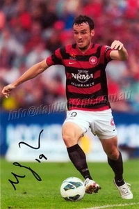 Signed Western Sydney Wanderers A-League 28cm x 18cm Photo - Mark Bridge - COA - Bild 1 von 3