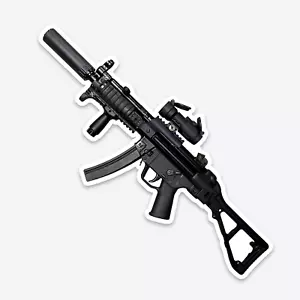 MP5 H&K Heckler & Koch 4 Zoll Vinyl Aufkleber Waffe Kunst hochwertig wasserdicht - Bild 1 von 2