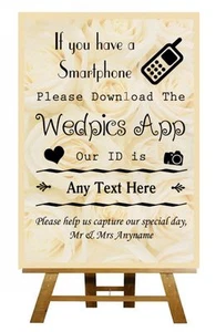 Roses Wedpics App Personalised Wedding Sign / Poster - Picture 1 of 8