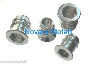 50 douilles taraudées à visser pour fixations sur bois M6x13 inserts meubles  - Imagen 1 de 1