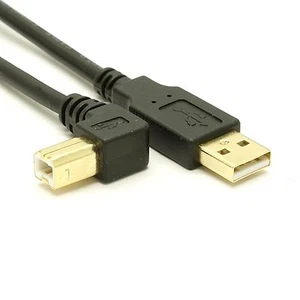 USB 2.0 A to Left Angle B Cable - High-Flex - Picture 1 of 1
