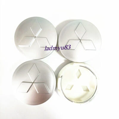 60MM Matt Silver Car Wheel Rim Center Cap For Mitsubishi Galant Eclipse Lancer - Image 1 of 2