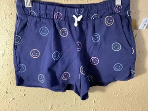 Old Navy shorts Girls size Large 10-12 Navy Blue with Smiley faces Pull on NEW - Picture 1 of 4