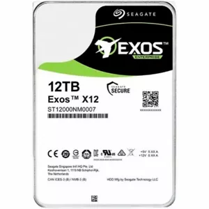 ST12000NM0007 SEAGATE EXOS X12 12TB 7.2K SATA-6Gb/s 512e 3.5IN HARD DRIVE - Picture 1 of 3