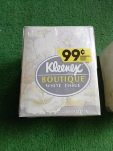 VTG KLEENEX BOUTIQUE WHITE FLACIAL TISSUE 2 PLY 9.0 By 8.0 1989 ONS - Picture 1 of 6