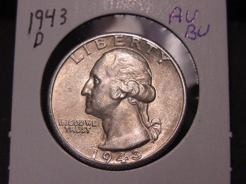 1943-D WASHINGTON QUARTER AU BU NICE FREE SHIPPING Cover