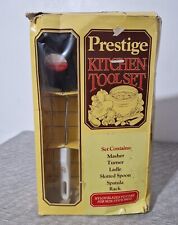Set Vintage Prestige Kitchen Tools Masher Slotted Spoon Ladle Spatula Rack x5**