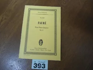 GABRIEL FAURE First Piano Quartet Op.15 - Edition Eulenburg Study Score - Picture 1 of 21