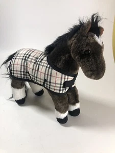 Douglas Cuddle Toys Brown White Black Forehead Horse & Blanket 12” Plush Animal - Picture 1 of 4