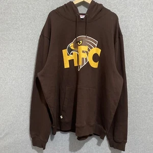Hawthorn Hawks Jumper Mens 4XL XXXXL Hoodie AFL Merch Brown Cotton Crest Logo - Picture 1 of 7