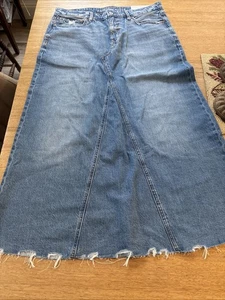 Neu mit Etikett American Eagle niedriger Bund A-Linie Maxi Denim Rock Gr. 6 - Bild 1 von 19