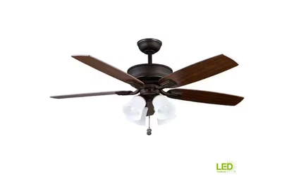 Hampton Bay Devron 52 in. LED Indoor Oil-Rubbed Bronze Ceiling Fan w/Light Kit - Image 1 of 4