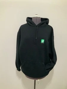 AUTÉNTICA SUDADERA CON CAPUCHA BALENCIAGA PARA HOMBRE 100% ALGODÓN NEGRO VERDE LOGO TALLA L HECHA EN PORTUGAL - Imagen 1 de 12