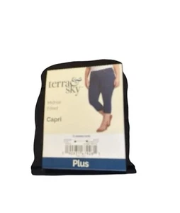 Women's Terra and Sky Black Mid-Rise Fitted Jegging Capris Size 5X (32W-34 NWT - Picture 1 of 7