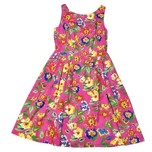 Kate Spade Pink Floral 'Sonja' Sleeveless Fit+Flare Dress sz 8, With Pockets EUC - Picture 1 of 24