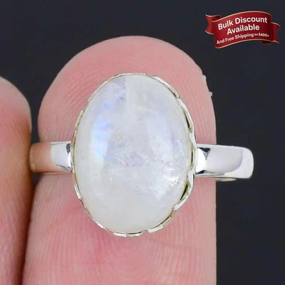 Anillo Boho Arco Iris Piedras Preciosas Plata 925 Racimo Esposa Cyber Monday Talla 8 Foto 1 de 4