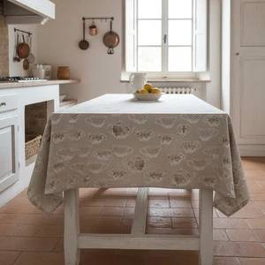Tablecloth 140x240 cm with 12 panama napkins TEAPOD sand - Picture 1 of 2