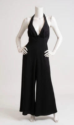 Vtg 70s Fredericks of Hollywood Glydons Jumpsuit Disco Open Back Halter Small - Image 1 of 4