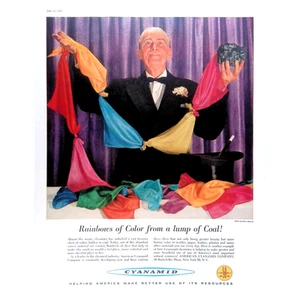 Anuncio impreso American Cyanamid Chemicals 1957 arco iris de colores 11x14 - Imagen 1 de 3