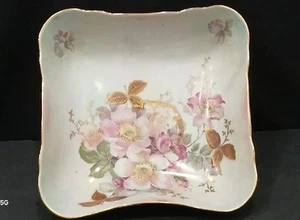 Vintage Schumann Arzberg Germany Wild Rose Square Bon Bon Dish - Circa 1950s - Picture 1 of 5