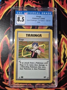 Pokemon Karte Koga 19/132 Gym Challenge 1. Edition Holo CGC 8,5 NM - MINT SWIRL - Bild 1 von 2