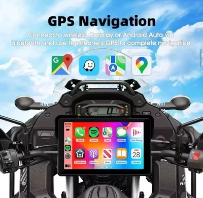 navigatore per moto 7”  Wireless GPS Touchscreen Carplay Android Auto Universale - Immagine 1 di 4
