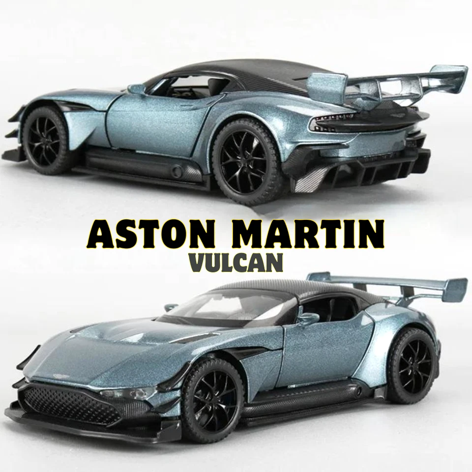 1:32 Aston Martin Vulcan Diecast Model Supercar w/Sound Light Pull-Back Gift Toy - Image 1 of 4