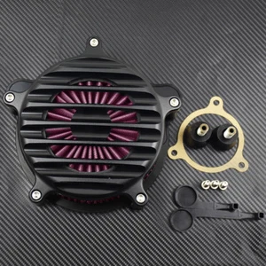 Matte Stripe Air Cleaner Red Air Filter Fit For Harley Softail 2018 Touring 2017 - Foto 1 di 4