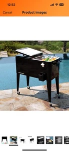 Permasteel 80-Quart Outdoor Patio Cooler Black, New in Box - Picture 1 of 4