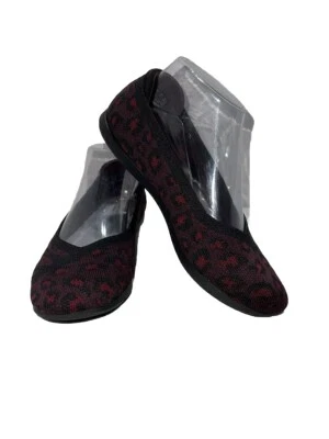 Zapatos planos de ballet CLARKS Cloudsteppers rojos negros con estampado animal talla 7 M sin cordones Foto 1 de 4