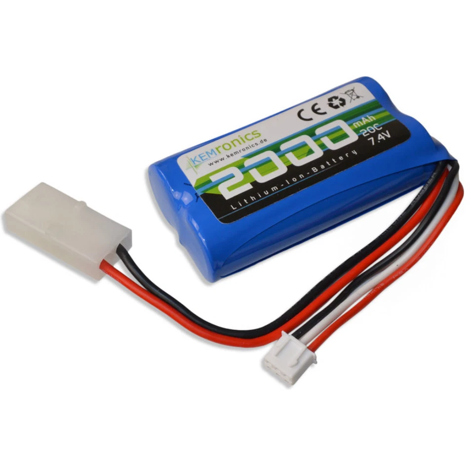 Batería 7.4V Leopard Tanque 1:16 2000mAh Li-Ion Conector Tamiya 3889 - Imagen 1 de 1