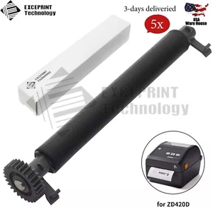 5x P1080383-413 Transfer Platen Roller for Zebra ZD420D ZD620D Printer w/ Gear - Picture 1 of 5