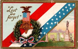 K18/ Patriotic Postcard c1910 Decoration Day Soldier Wreath GAR 109 - Picture 1 of 2