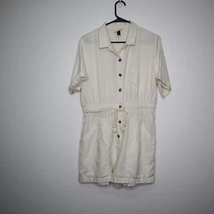 Universal Thread women's romper sz small off white linen tie waist nwt - Picture 1 of 9