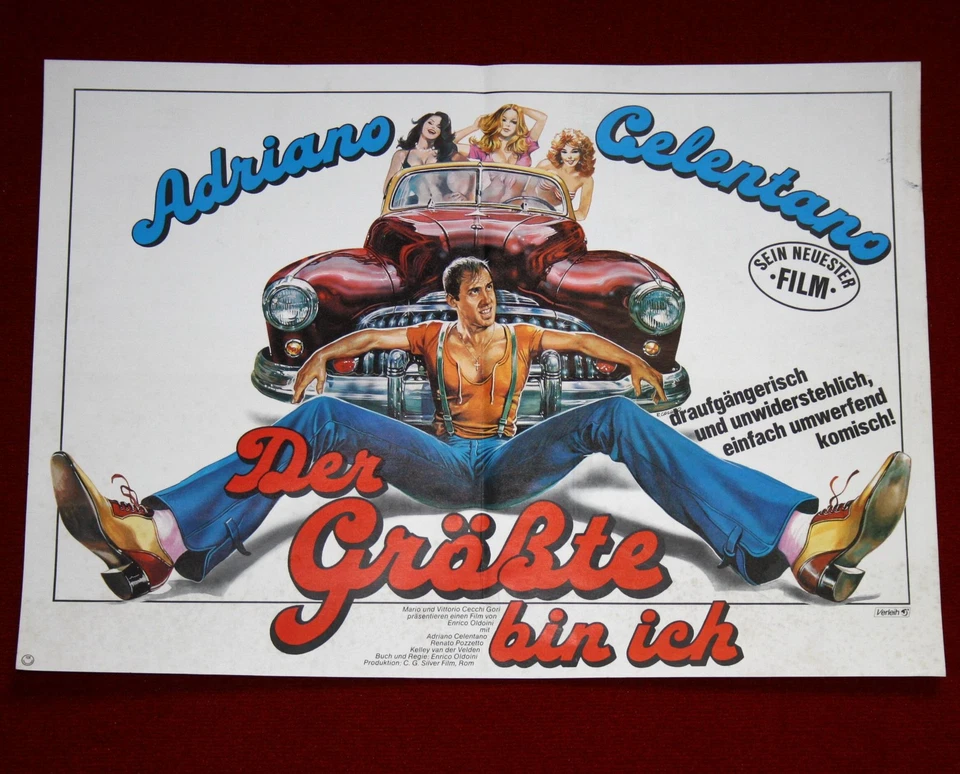Filmplakat klein DER GRÖSSTE BIN ICH Adriano Celentano 1985 artwork by Casaro A3 - Bild 1 von 1