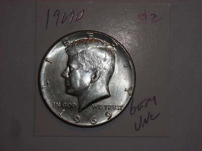 1969D KENNEDY SILVER HALF DOLLAR SHARP GEM BU 1969-D GEM UNC LOT #2 - Image 1 of 2