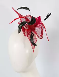 Red fascinator broche Hats From OZ 100% Aussie Family Business - Picture 1 of 5