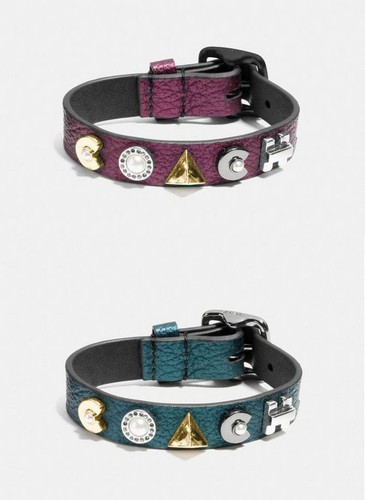 Bracciale COACH DECO in pelle con metalli misti e cristalli Swarovski