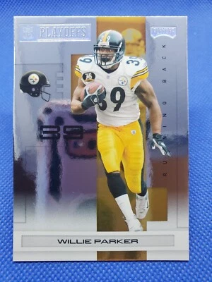 2007 NFL Playoff WILLIE PARKER Silver Football card /249 PITTSBURGH STEELERS #77 - Image 1 of 3