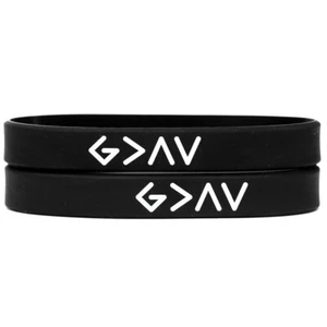2 God is Greater than the Highs and Lows Bracelets - Symbol Silicone Wristbands - Picture 1 of 4