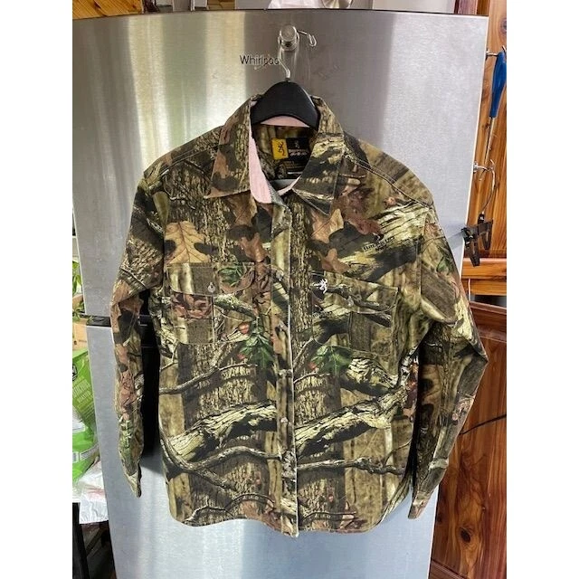 Browning Break-Up Shacket Mossy Oak 迷彩衬衫女式 L 迷彩粉色装饰 — 第 1/4 张图片