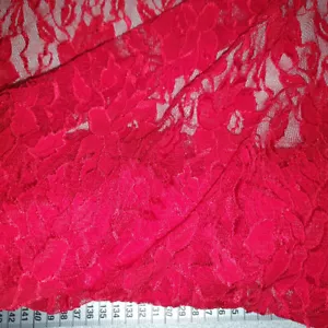 Lace fabric sold by the meter flowers pattern red €4.99 trendy fabric soft lace fabric - Picture 1 of 4