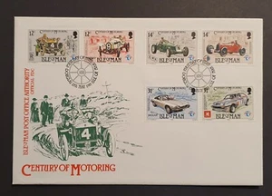 Isle of Man stamps FDC First Day Cover 1985 Century of Motoring with insert - Picture 1 of 2
