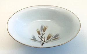 Noritake Japan Wheaton 10 1/2 Inch Oval Serving Bowl 5414 Gold Grey Wheat - Picture 1 of 9