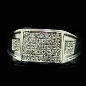 Certified 1.50Ct Round Cut Real Moissanite Engagement Men's Ring 925 Silver - Picture 1 of 8