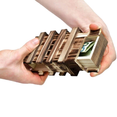 Magic Compartment Wooden Puzzle Box With Secret Drawer Brain Teaser Kids Gift DE - Bild 1 von 4