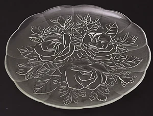 Vintage PASARI CRYSTAL 9.75" Dinner Plates LIVIA ROSE-2 Sets of 7 Available - Picture 1 of 13