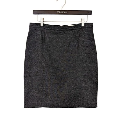 Michael Kors Size 8 Soft Stretch Heather Gray Sheath Skirt Zip Back Tulip Career - Image 1 of 4