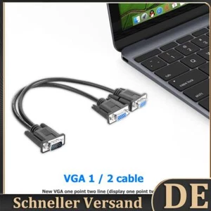 15-poliger VGA-Stecker auf 2 VGA-Buchse, Splitterkabel, Monitor-Adapter für PC-P - Bild 1 von 8