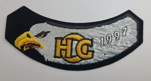 1997 Harley Owners Group Harley Davidson Eagle Logo Patch Gold Schriftzug Vintage - Bild 1 von 2